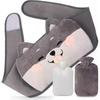 Wärmflaschengürtel, 1L Wärmflaschengürtel, 3-in-1 tragbare PVC-Wärmflasche, Wärmflasche mit weichem Bezug und Taillenschutz, für Nacken und