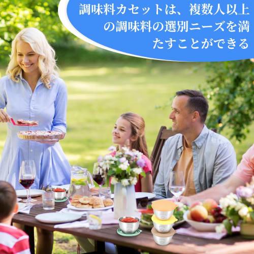 Kasanidika Salad Dressing Containers, Condiment Containers, 6-Piece 50ml Cup, Stainless Steel with Silicone Lids, Reusable Storage Containers, Lightwe