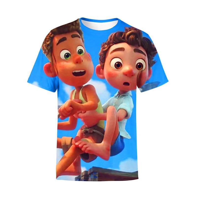 2026 Disney Movie Luca Clothes Children Summer 3d Printed Cartoon Short Sleeves Tops Tees