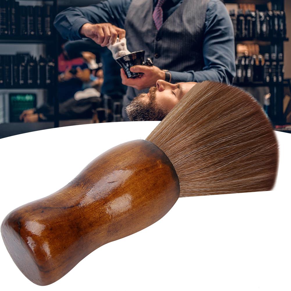 Broken Hair Sweep Brush Wood Handle Soft Brush Hair Neck Duster Brush for Salon