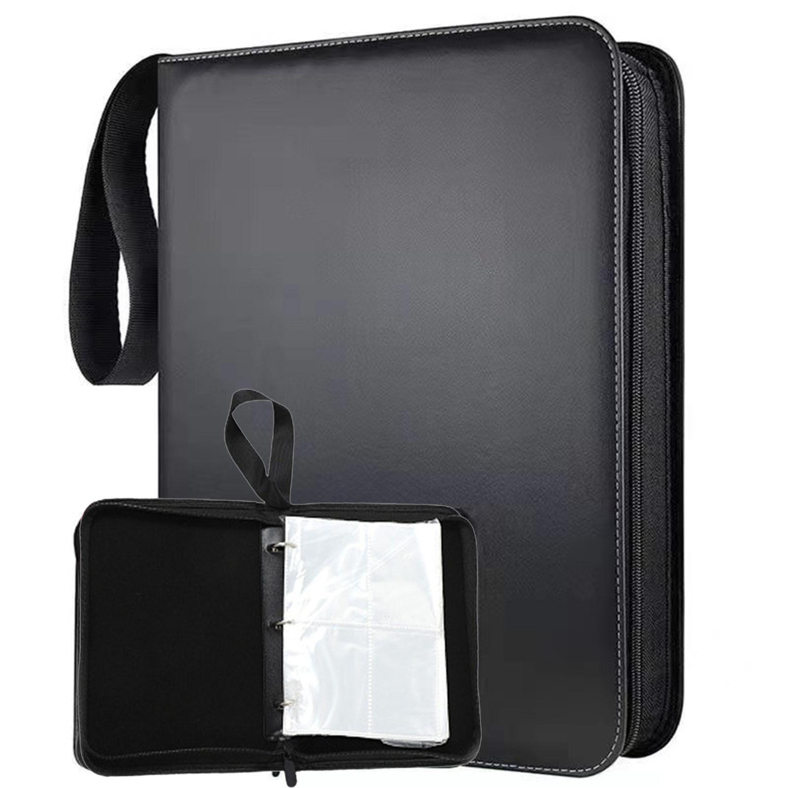 

Card Storage Binder 400 Capacity Card Holder Album with Zipper Closure and Carry Handle for Trading Cards Game Cards and Collectibles One Size чорний