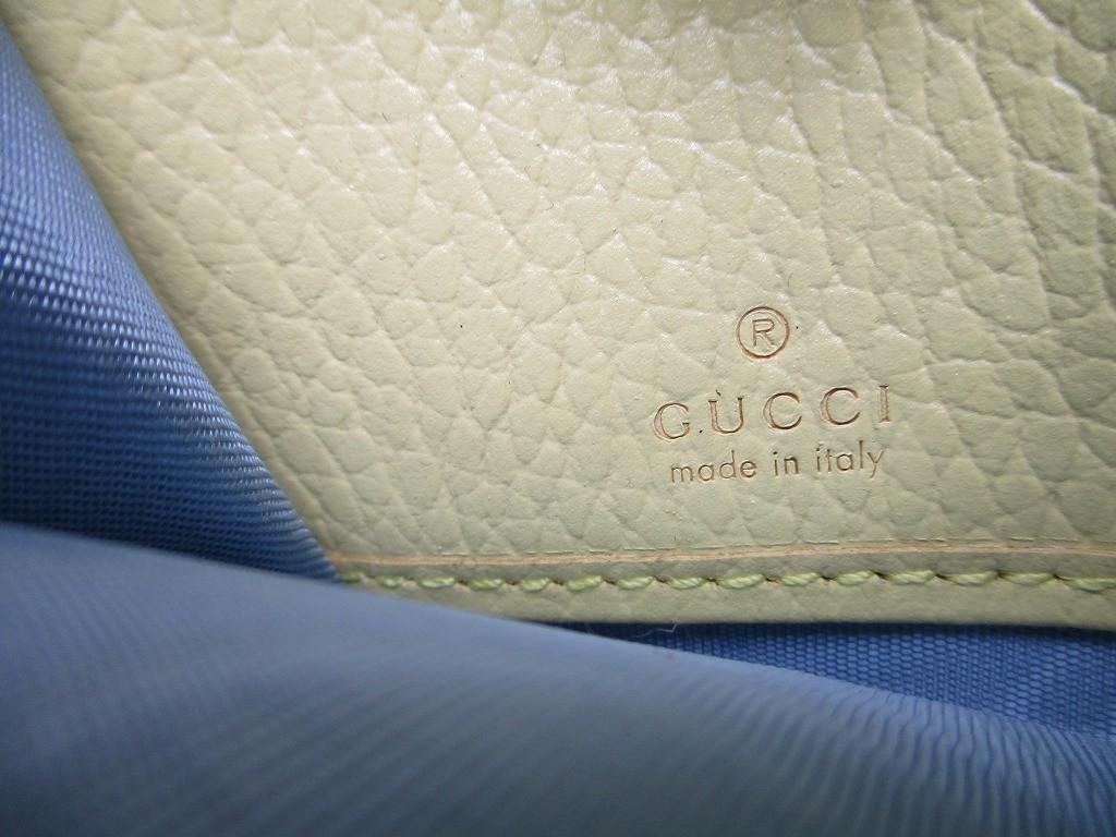Authentic GUCCI Double G Light Purple Cream Yellow Leather Round Zip Wallet #a686  Refurbished