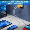 4 Ports 120W Charger Adapter 2 USB + 2 Type-C Fast Charging Charger Adapter for Iphone Xiaomi Samsung Huawei