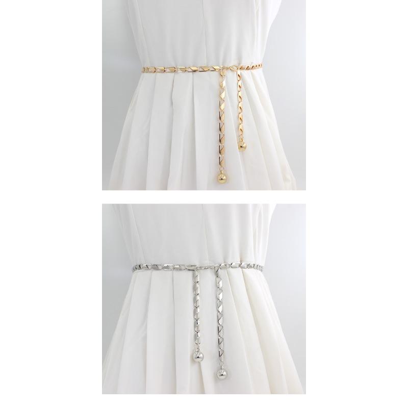 Women's Metal Hook Waist Chain - Adjustable Link Belt for Dresses Korean Style Slimming Decorative Body Jewelry