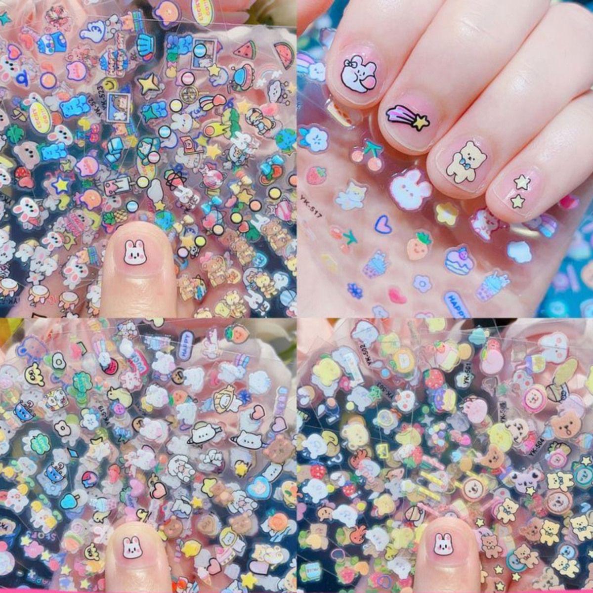 Children s Cute Cartoon Rabbit Nail Stickers for Kids - Fun Nail Art Decals & Reward Toy Stickers