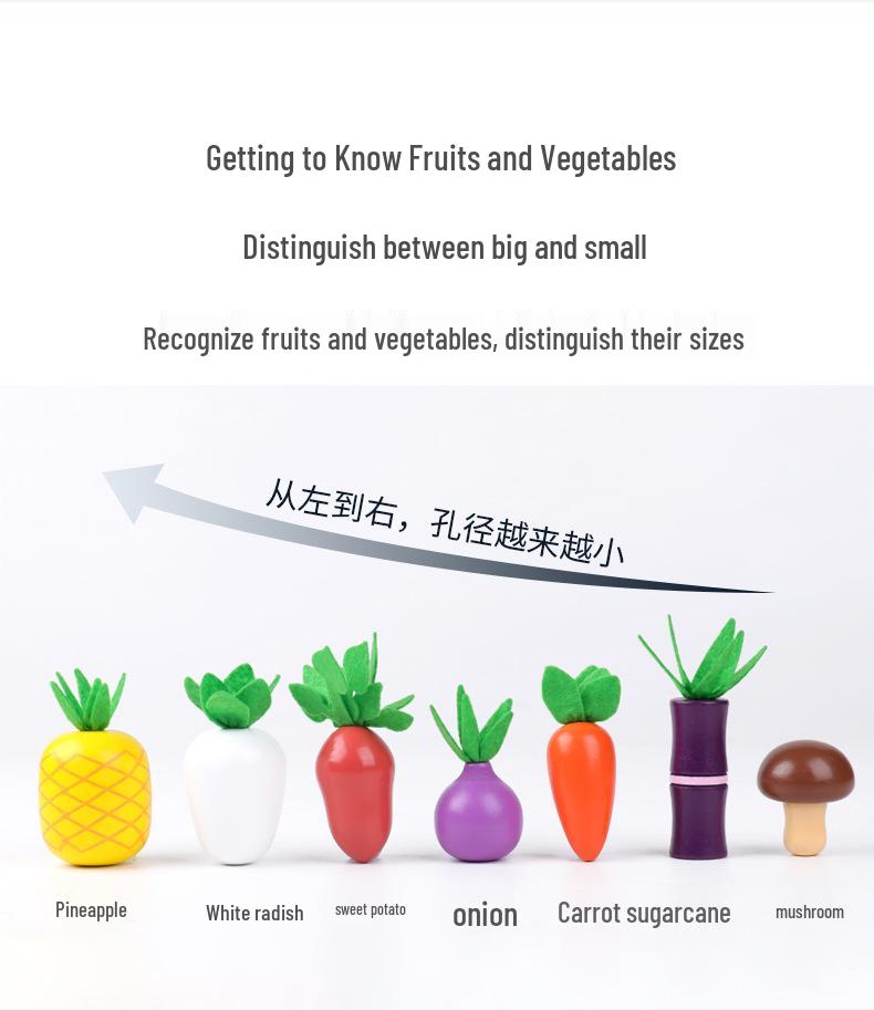 Happy Farm Radish Pulling Game: Educational Wooden Planting & Building Toy for Children