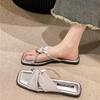Fashion Shoes Sexy Slides Home Women's Slippers and Ladies Sandals Flat Apricot Outside House Indoor Ins F on Promotion Y Korea Style G