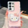 A37 Love Mirror Holder Suitable for Samsung S26Ultra Mobile Phone Case Flash Diamond S25 Flash Powder A56 Jacket