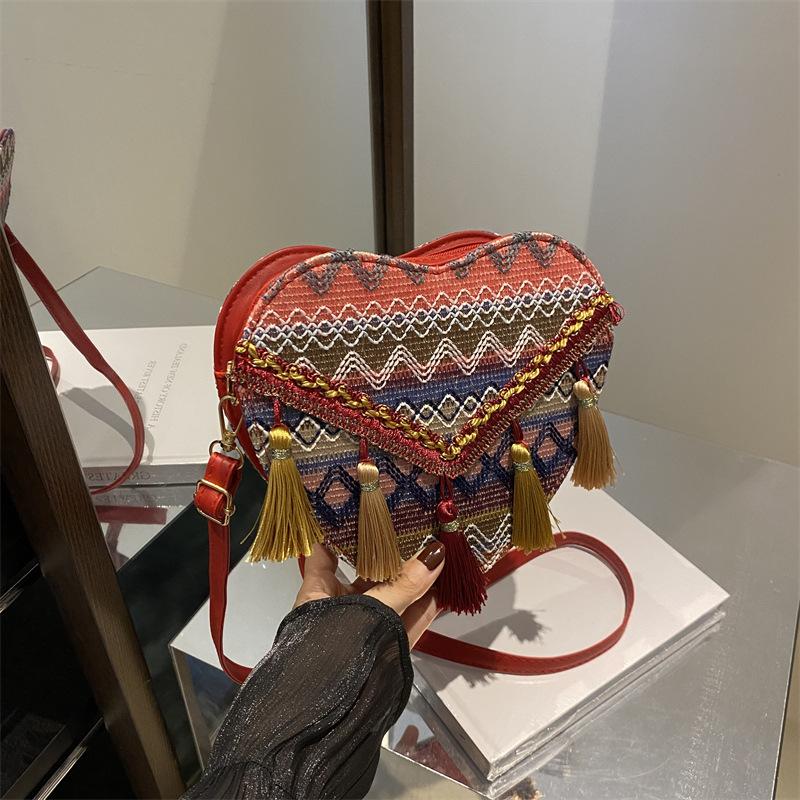 

Популярная женская сумка Love в национальном стиле, новая фактурная сумка через плечо, ручная работа, сумка на плечо