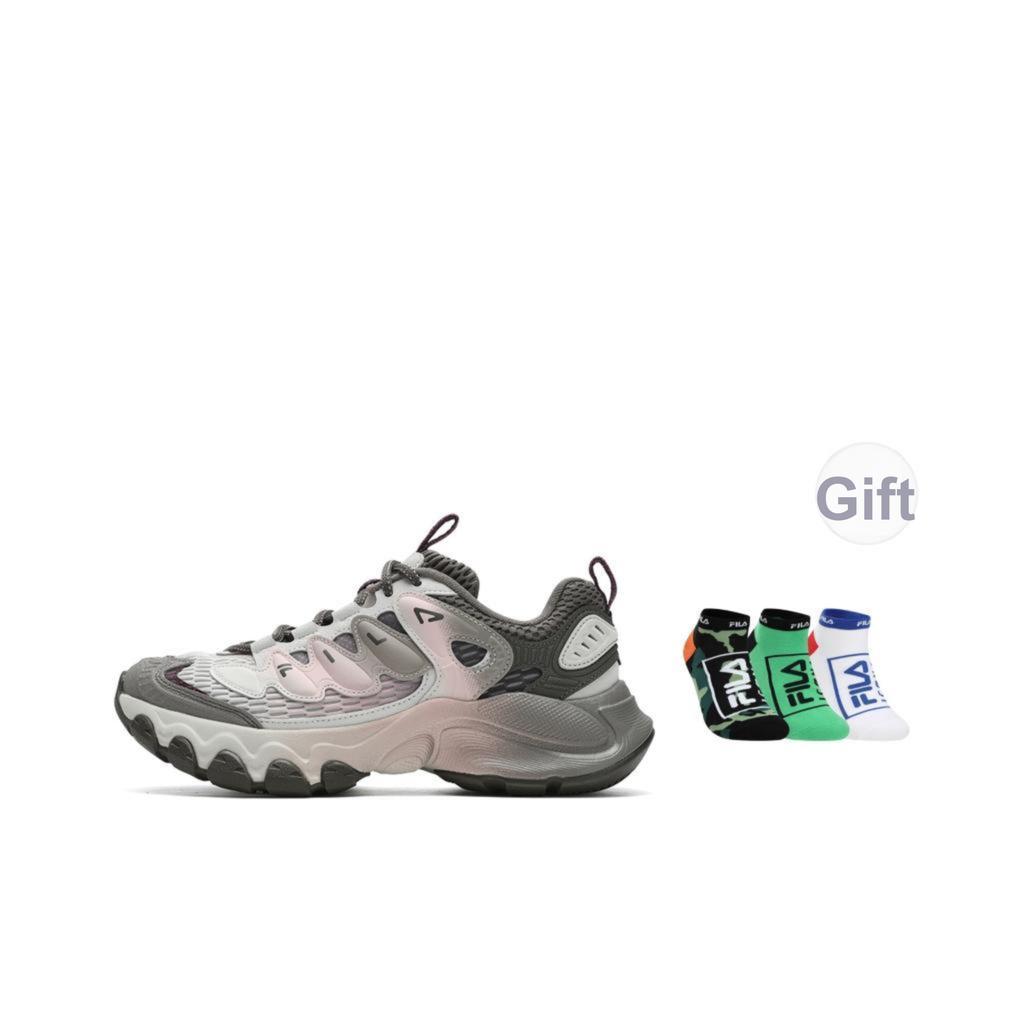 New FILA TRUFFLE 2.0 Mushroom Shoes Breathable And Lightweight Low Top Casual Shoes Women's Pumice Cinder Gray F12W531103FCC