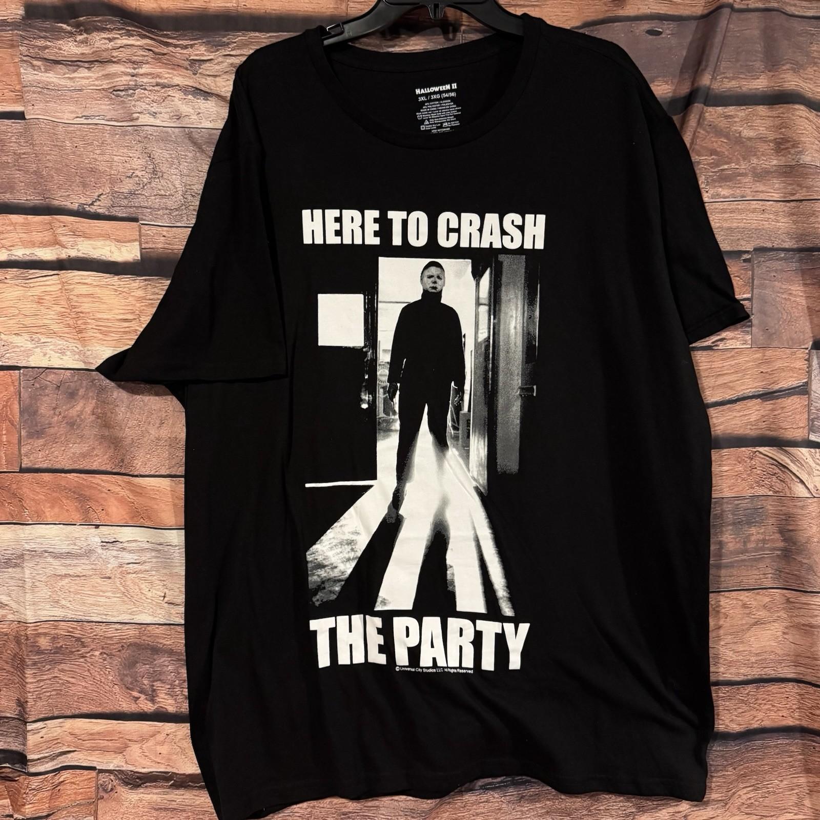 Halloween II 3XL Michael Myers Crash The Party Horror Movie The Shape Unisex T-Shirt XXL