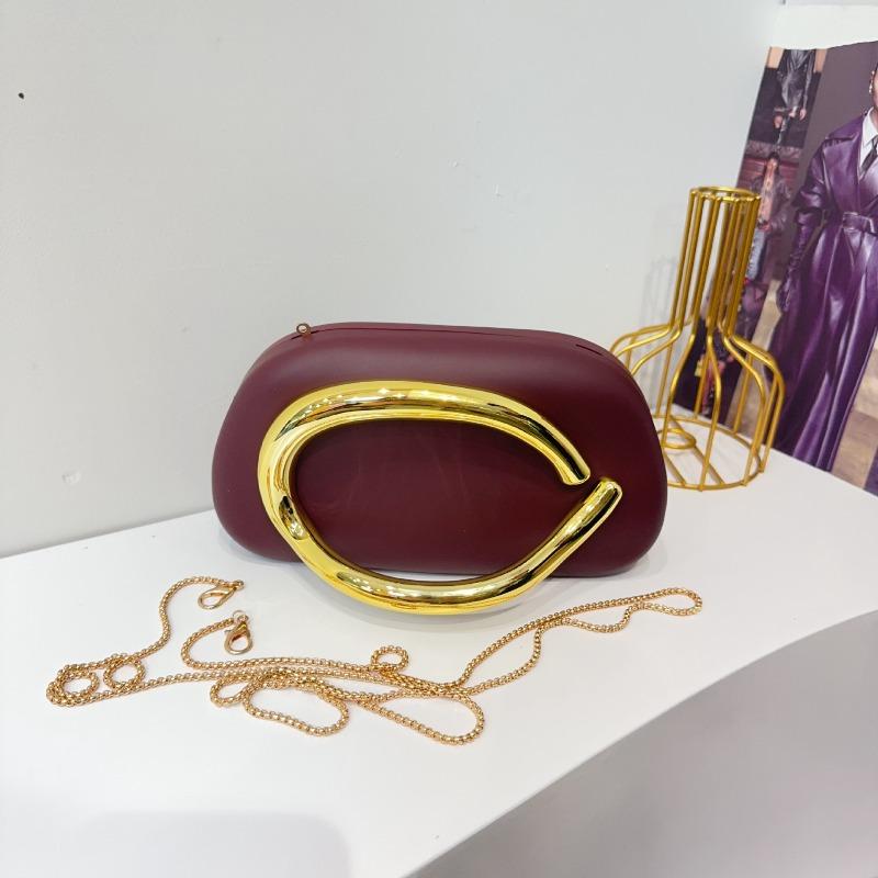 Trendy Classic Round Box Clutch Bag Dinner Bag Acrylic Bag Retro Metal Handle Shoulder Crossbody