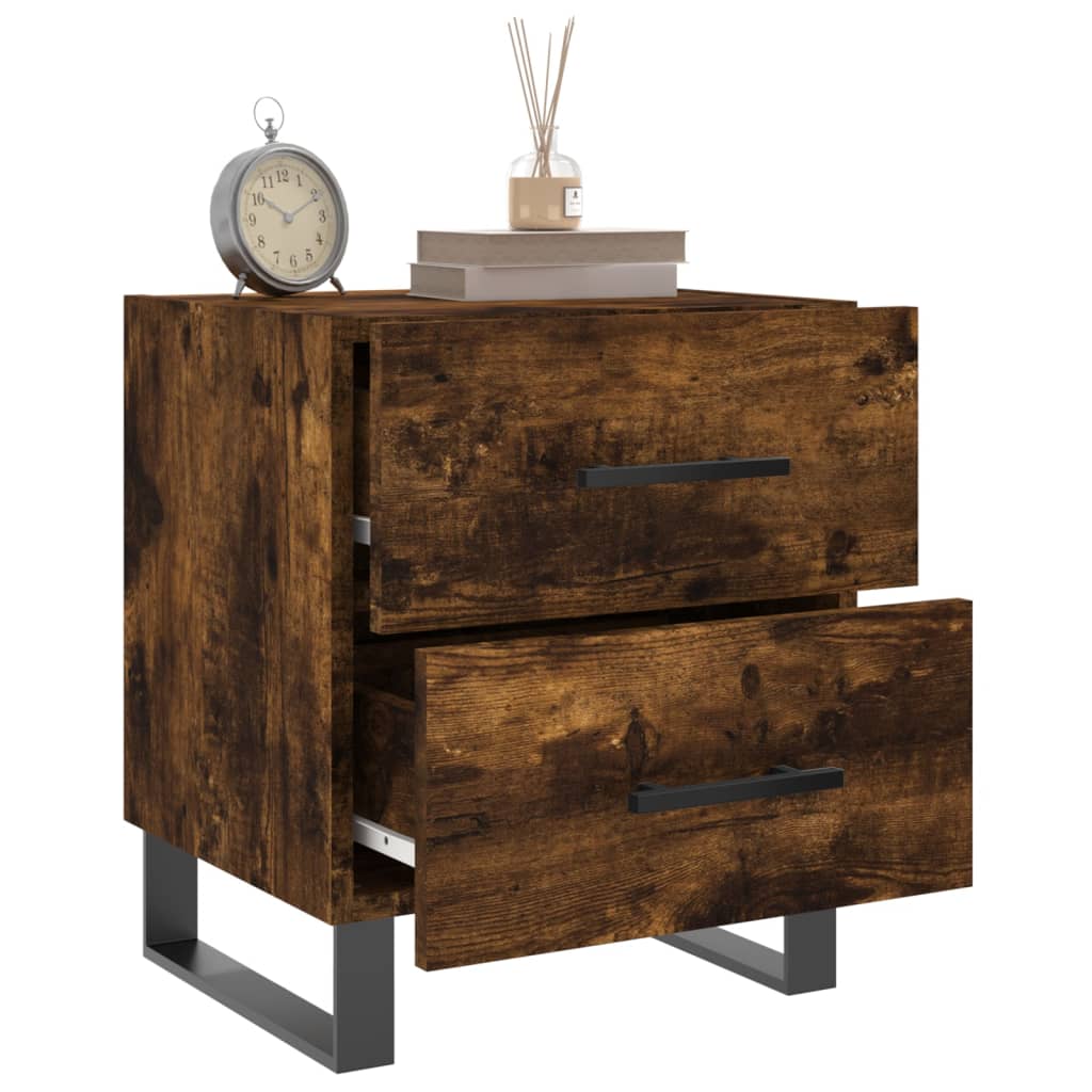 Nightstand Smoked Oak 40 x 35 x 47.5 cm Engineered Wood