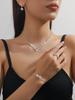 Women's Trendy Copper Claw Chain Cone Necklace Earrings Bracelet Ring Jewelry Set Wedding Banquet Party Holiday Gift