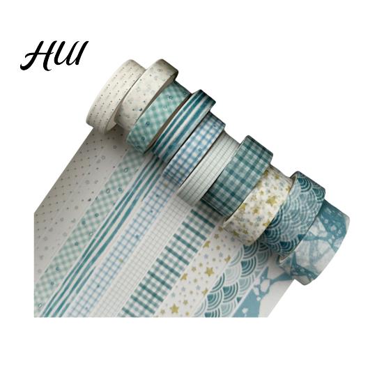 Scrapbooking Tape 10 Rolls Washi Set, Retro Plaid Cartoon Adhesive Tape, Decorative Masking for DIY Art Crafts, Journaling, Scrapbooking, Gift