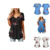 Elegant Women Floral Short Sleeve T-shirt Tops With Comfortable Loose Fit Design