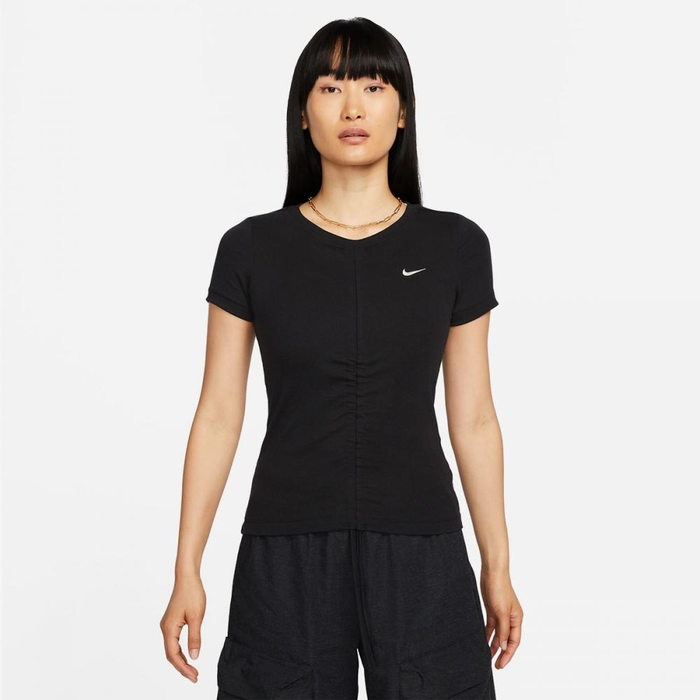 

Nike Женский укороченный топ в рубчик с короткими рукавами Nike Sportswear Essentials FB8277 010