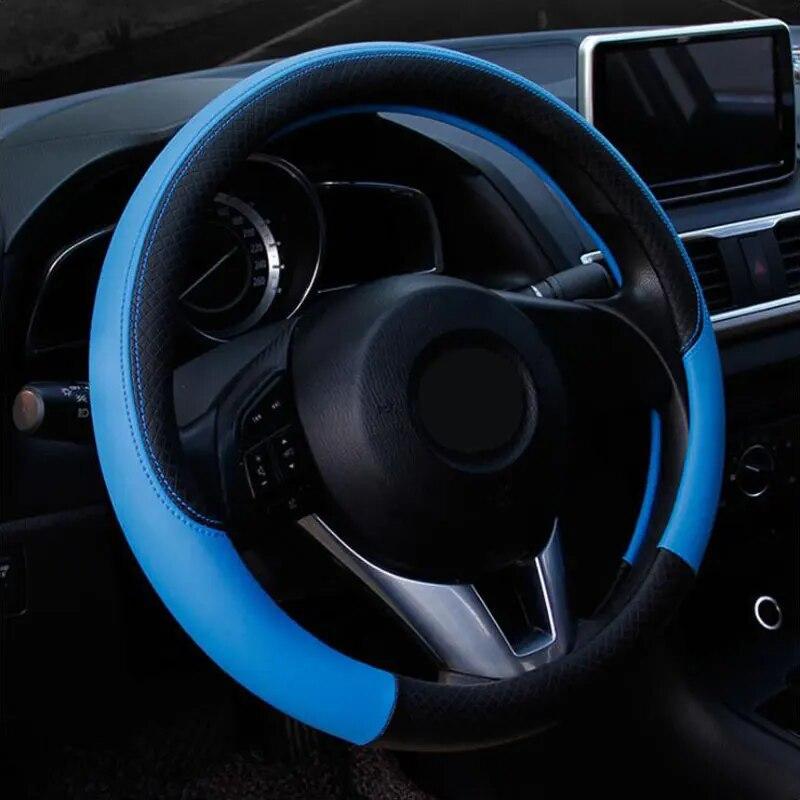 Car Steering Wheel Cover PU Leather Cover Comfort Grip Standard 38 Cm Anti-Slip Automotive Accessories Factory Direct Selling