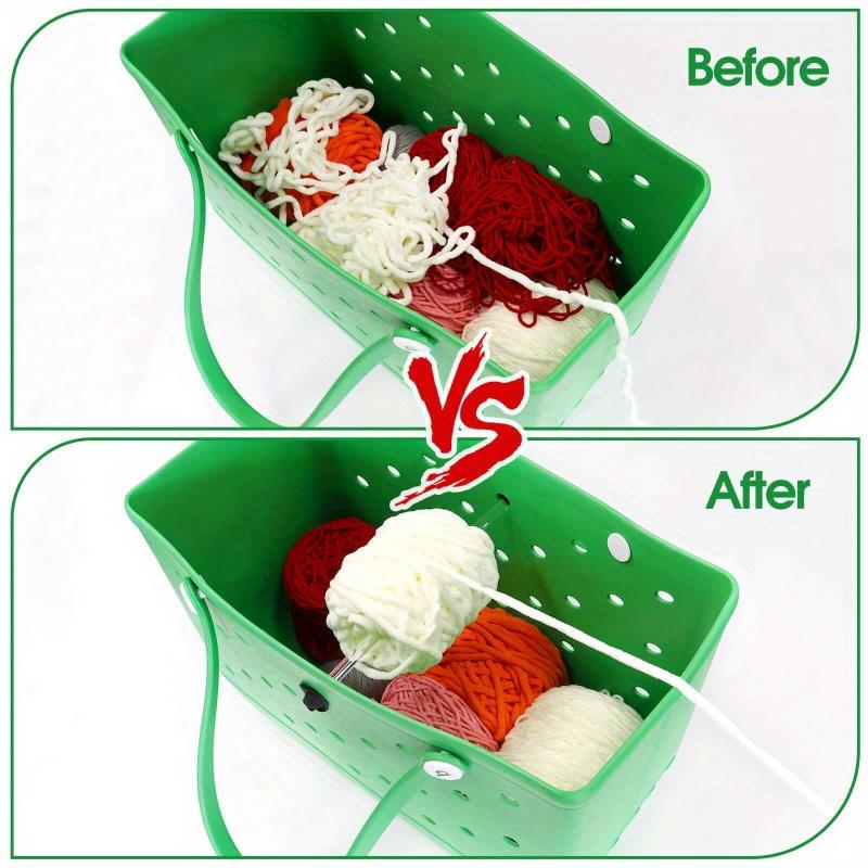 1pc Acrylic Yarn Holder with 2 Straw Boxes, Winding Tube Holder, Yarn Rotator, Transparent, DIY Knitwear Handicraft Enthusiast'S Gifty