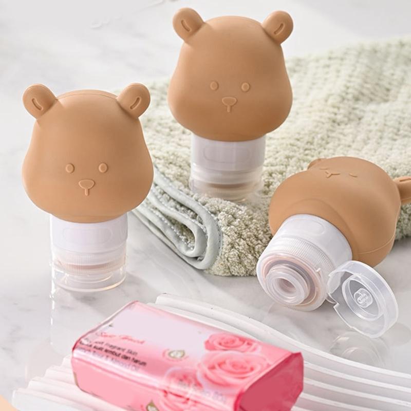 Auslaufsichere Reiseflaschen Silikon Ausquetschbar Nachfüllbar Shampoo Toilettenartikel Kosmetikbehälter, Tragbare Flüssigkeitsbehälter