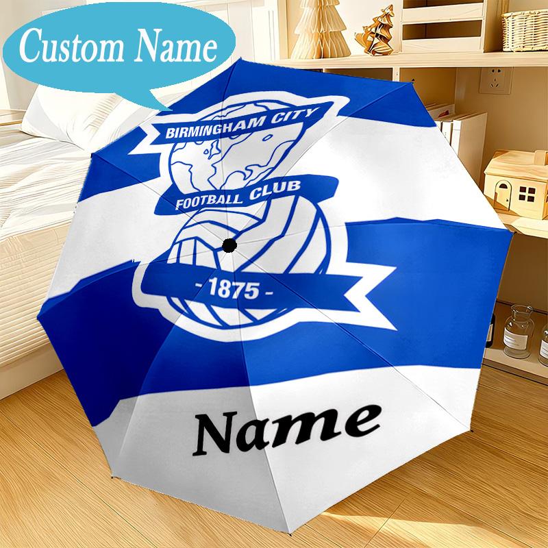 Custom Name Umbrella Birmingham Football Crest Umbrella 8-Frame for Travel, Camping, Casual Lightweight Portable, Essential for Family Gifts
