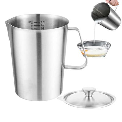 Milchaufschäumerkanne Milchaufschäumerkanne für Kaffee 2L Präzise Edelstahl Tragbarer Messbecher für Heimküchen Aufgeschäumt
