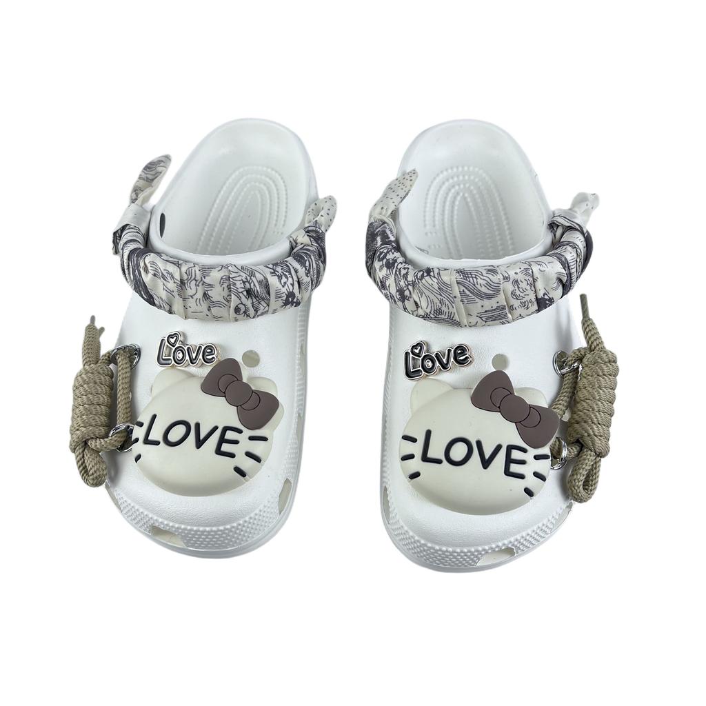 Crocs Classic clog EVA Elegant Fashion and Versatile Comfortable and Casual Hole Shoes Unisex White