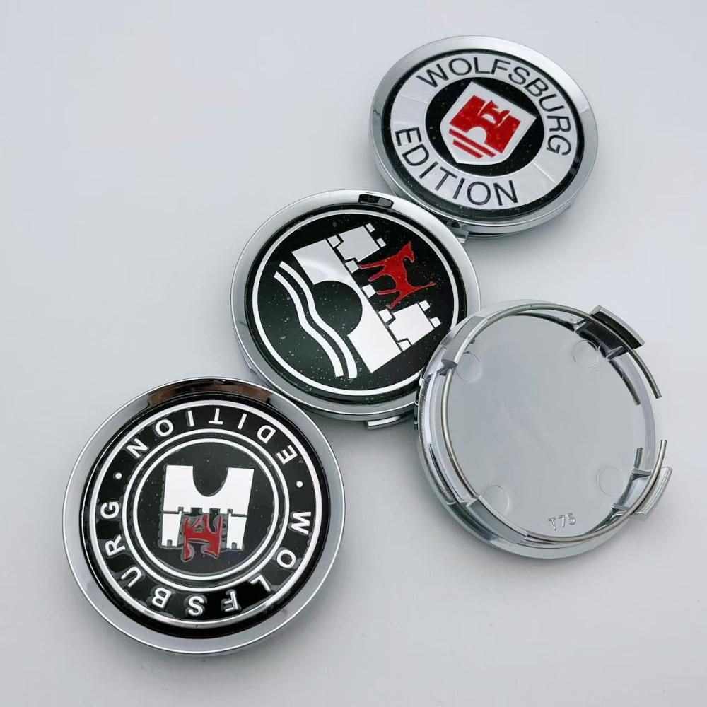 4pcs 74mm Wolfsburg Logo Emblem Badge Car Wheel Center Caps Wheel Hubcaps Rim Hub Center Dust Cover Replace Car Accessories