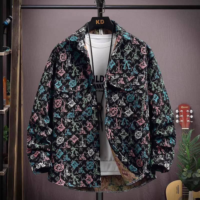Trendy Men's Full Print Casual Jacket for Spring and Autumn 2025