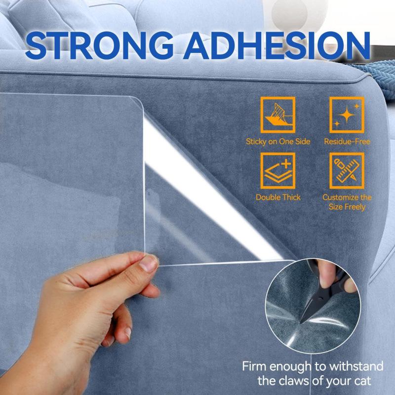 Transparent PVC Scratch-Proof Self-Adhesive Cover for Furniture, Doors, and Sofas