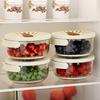 Plastic Fruit Drain Basket with Lid Fruit Vegetable Washing Bowl Foldable Handle Colander Multifunctional Refrigerator Crisper