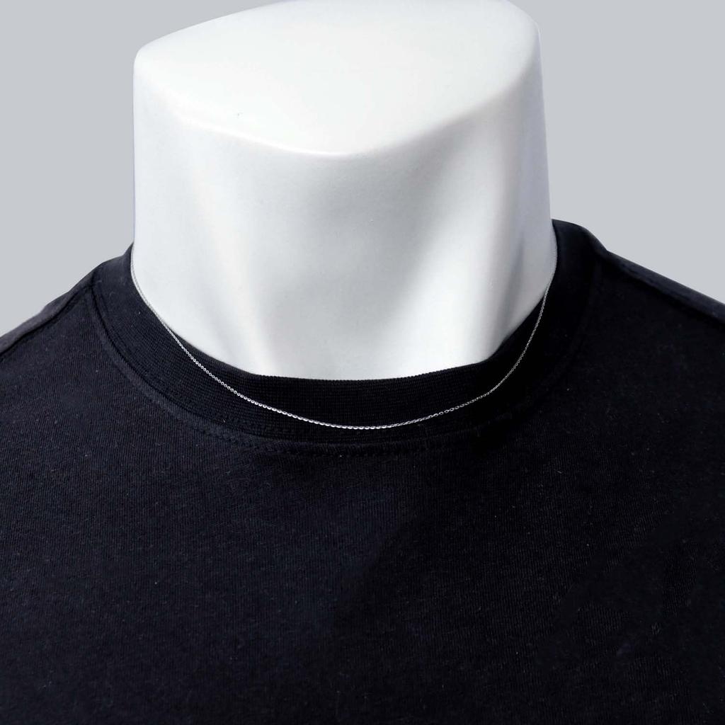 Lala Christie Platinum Chain Necklace, Pt850, Shine Cut Azuki Bean, 0.7mm Wide, Approximately 1.2g, Up to 45cm, Adjustable Length, lc97-0031