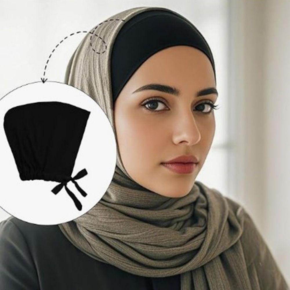 Breathable Headscarf Hat Adjustable Muslim Bonnet Fashion Accessories Inner Caps  Muslim Women