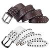1pc Men's Retro Alloy Needle Buckle Women's Belt Round Rivet Belt Punk Hip Hop Rock Jeans Belt PU Leather Belt For Men and Women