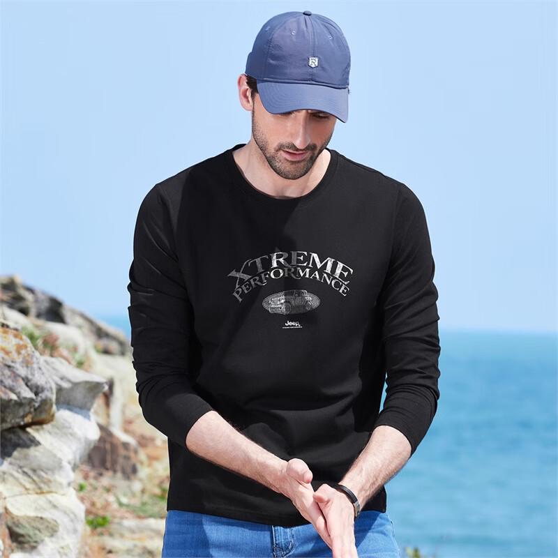 JEEP Men's Long-Sleeve Cotton Blend T-Shirt