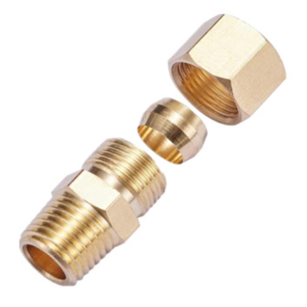 Gerader Winkel 1/8" 1/4" 3/8" 1/2" NPT Außengewinde x 3/16 1/4 5/16 3/8 1/2 5/8 Zoll Rohr-Klemmverschraubung Messingfitting Gas Kraftstoff Wasser