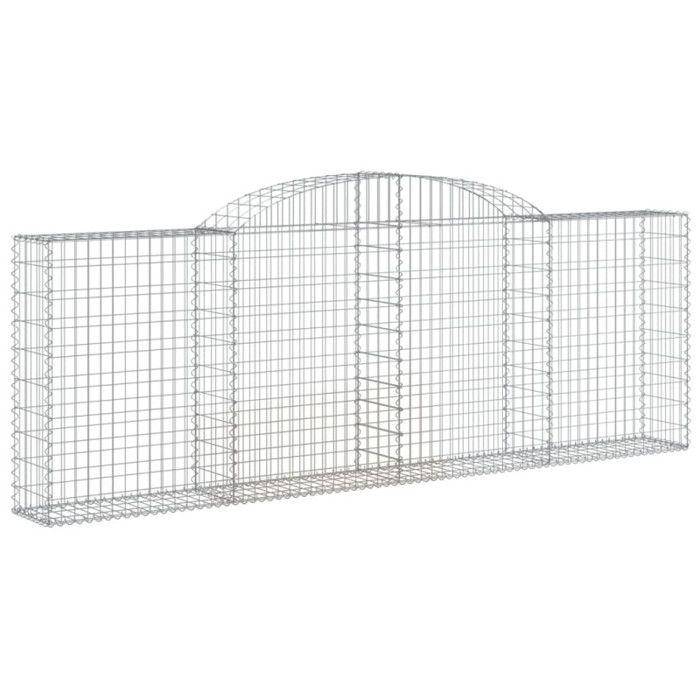 VidaXL Panier de Gabions Arqué, Cage à Gabion, Mur de Gabion, Panier à Pierre, Gabion pour Pierre Patio Extérieur, 153505