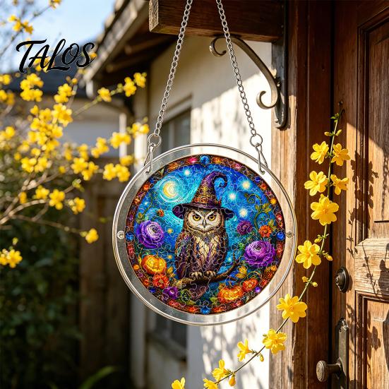 Talos Halloween Acrylic Puzzle Suncatcher, 7.87 Inch Sun Catcher Window Hanging Ornament, Ideal for Gifting and Home Decor