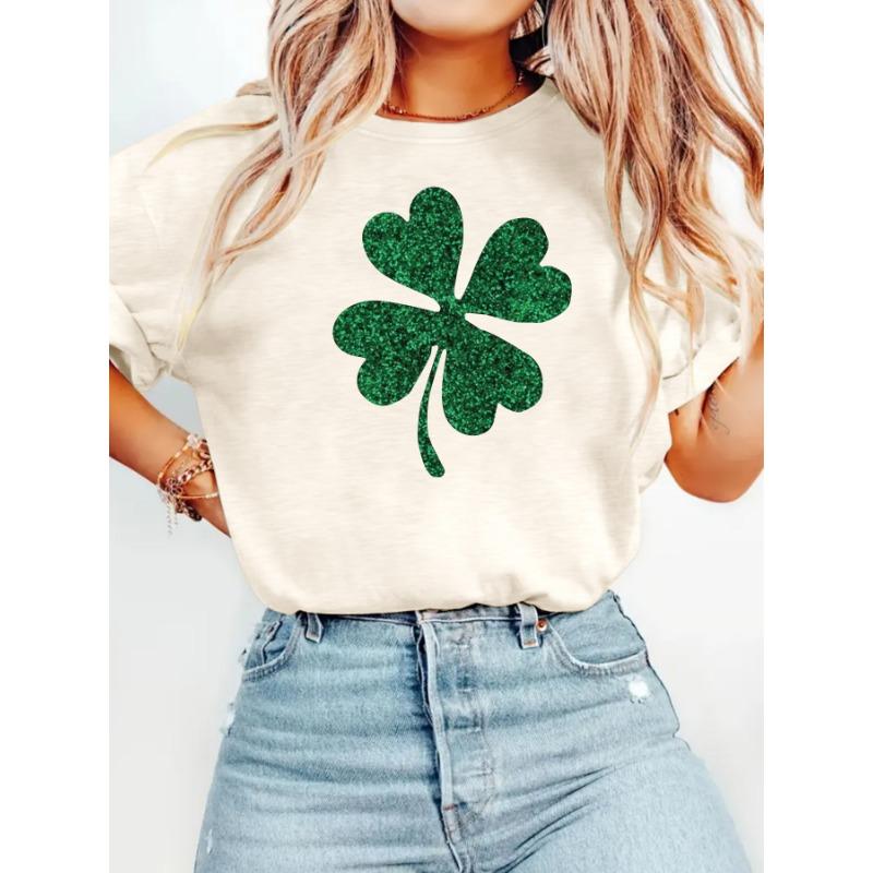 Women's Round-neck Fashionable Top T-shirt with Loose Short Sleeves