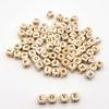 10mm 100pcs Square Natural Wooden Alphabet Beads A-Z 0-9 Letter Beads for Bracelets Spacer Baby Smooth Teether Jewelry Pacifier CDN