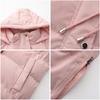 Women’s Coats Hooded Sleeves Long Style Solid Color Vest Quilted Jacket Autumn Winter Thick Warm Outer Wear