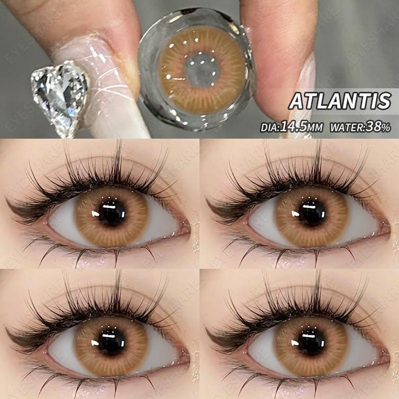 Eyeshare 2PCS Colored Eye Contact Lenses High Quality Fashion Blue Lenses Brown Natural Lenses Beauty Eye Contact Lenses