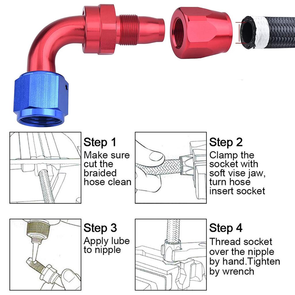 Easy Installation Stainless Steel Braided Hose Coupler 360 Degree Rotation Quick Disconnect for Auto Car Cooling Systems