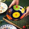 Hand painted plate Household ceramic plate Vegetable plate New deep plate Breakfast plate Fish plate Dumpling plate
