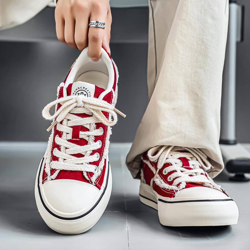 Hot Selling Men's Vulcanize Shoes Streetwear Platform Canvas Shoes Man Designer Low Top Skateboarding Shoes Zapatos De Tablero