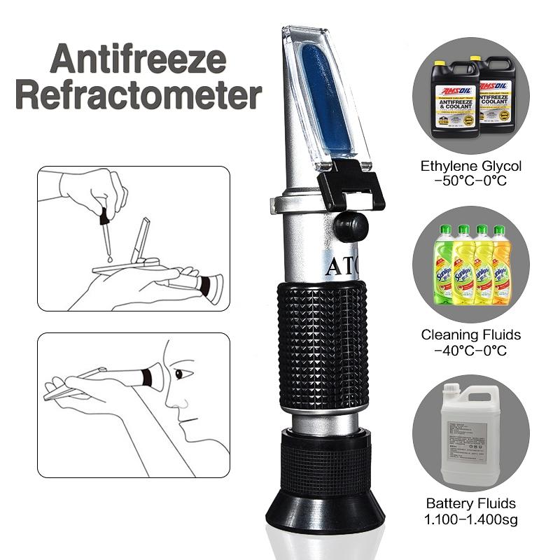 Auto Frostschutz Batterie Säure Motor Kühlmittel Tester Werkzeug Auto Optisch Handheld Glykol Refraktometer