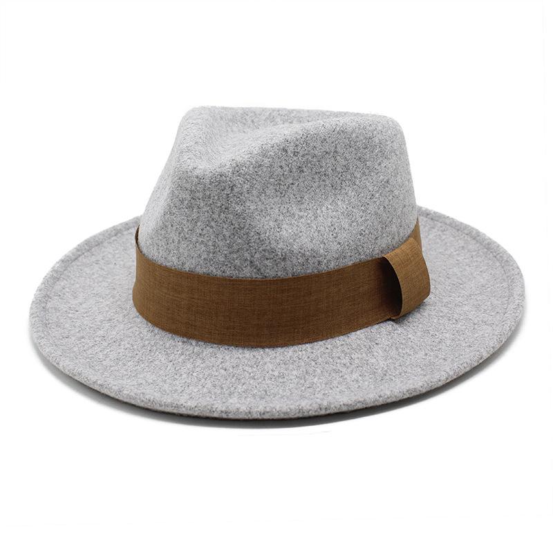 High Quality Woolen Top Hat Women'S British Retro Rolled-Brimmed Jazz Hat Men'S Casual Felt Hat Top Hat Lmn186