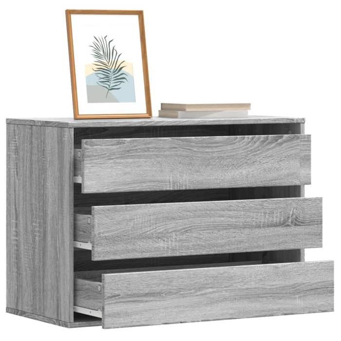 VidaXL Corner Chest of Drawers Sonoma Grey 80x41x58 Cm Engineered Wood, Chest of Drawers with Drawers, Filing Cabinet, Drawer Cabinet, Cabinet of 852857