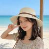Straw hat female sunscreen summer travel beach hat literary and simple face small sun hat