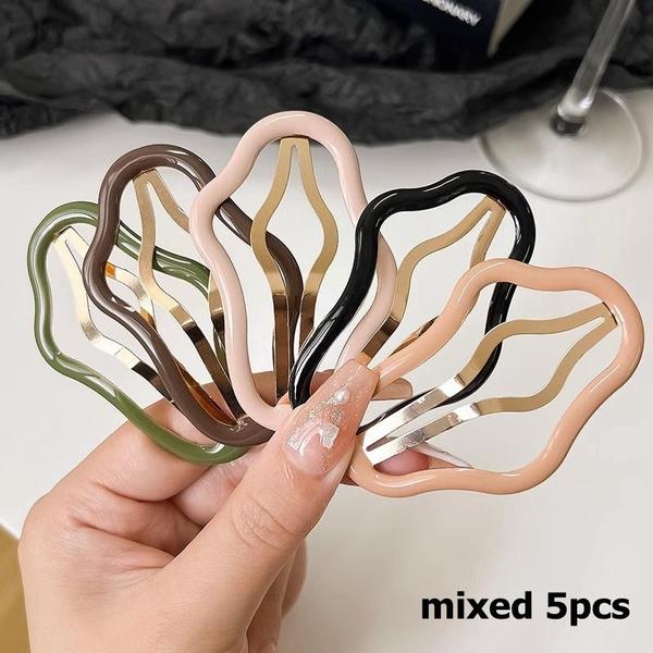 

5 шт., милый полый зажим в форме облака, зажим BB для женщин, милая заколка для волос с челкой, боковой зажим для девочек и детей, аксессуары для волос 5PCS